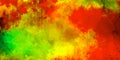 Bright green yellow and red watercolor background painting Royalty Free Stock Photo