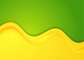 Bright green yellow smooth blurred wavy abstract elegant background