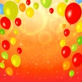 Bright Greeting Card (invitation) with balloons