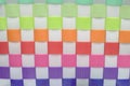 Bright grid pattern background,Checkerboard background, white, alternating, green, orange, yellow, blue, purple. The machine is Royalty Free Stock Photo