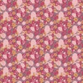 Bright Grungy Antique Vintage Floral painted Background
