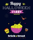 Bright Halloween trick or treat card