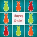 Bright Happy Easter bunny card