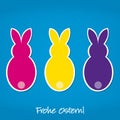 Bright Happy Easter Bunny paper cut out card