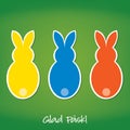 Bright Happy Easter bunny paper cut out card Royalty Free Stock Photo