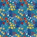 Bright and happy floral seamless pattern Royalty Free Stock Photo