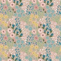 Bright and happy floral seamless pattern Royalty Free Stock Photo