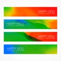 Bright happy holi banners