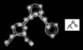 Bright Hatched Binary Links Mesh Icon with Lightspots