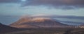 Bright hazy sun and shadows on a mountain in Corralejo, Fuerteventura, Canary-islands, Spain