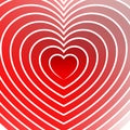 Bright heart element with outlines in radial fashion