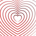 Bright heart element with outlines in radial fashion