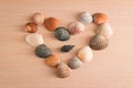 Bright heart from sea shells Royalty Free Stock Photo