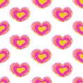 Bright heart vector seamless pattern Royalty Free Stock Photo