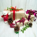 Bright holiday gifts Royalty Free Stock Photo