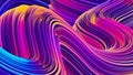 Bright holographic fluid shapes 3D abstract background