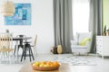 Bright home interior with table