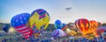 Bright Hot Air Balloons Glowing Royalty Free Stock Photo