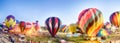 Bright Hot Air Balloons Glowing at Night Royalty Free Stock Photo