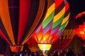 Bright Hot Air Balloons Glowing at Night Royalty Free Stock Photo