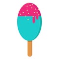 Bright ice cream. Flat style. The concept of summer, delicious f