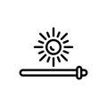 Black line icon for Bright, radiant and shining Royalty Free Stock Photo