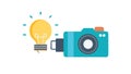Bright Idea Camera Icon with Light Bulb, vector design Generative AI Royalty Free Stock Photo