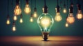 Bright idea concep light bulbs
