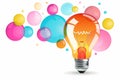 Bright idea concept with a light bulb Royalty Free Stock Photo
