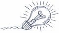Bright idea concept with a shining lightbulb vector drawing. vector design Generative AI Royalty Free Stock Photo