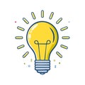 Bright Idea: Glowing Lightbulb Illustration for Innovation and Creativity Royalty Free Stock Photo