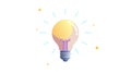 Bright Idea: Glowing Lightbulb with Radiating Rays, vector design Generative AI Royalty Free Stock Photo