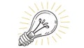 Bright Idea: Glowing Lightbulb Symbolizing Innovation, vector design Generative AI Royalty Free Stock Photo
