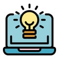Bright idea icon color outline vector