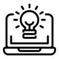 Bright idea icon, outline style