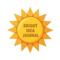 Bright Idea Journal: Yellow Sun Graphic Design Royalty Free Stock Photo