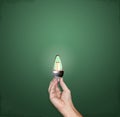 Bright idea LED lightbulb in hand