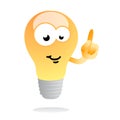 Bright idea light bulb mascot Royalty Free Stock Photo