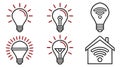 Bright idea lightbulbs: creative concepts and smart home icons. vector design Generative AI Royalty Free Stock Photo