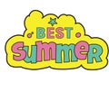 best summer lettering on white background with stars