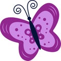 A bright illustration of a purple butterfly