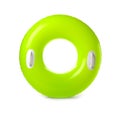 Bright inflatable ring on white. Beach accessories Royalty Free Stock Photo