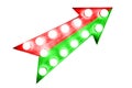 Bright intense divided red and green arrow upwards Royalty Free Stock Photo