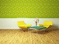 Bright interior design of modern living room Royalty Free Stock Photo