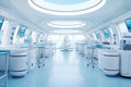 bright interior of modern sterile laboratory. futuristic viruses research lab