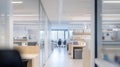 bright interior science lab space with glass walls and natural light concept Royalty Free Stock Photo