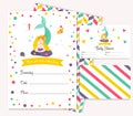 Bright invitation card with cute fairy mermaid.