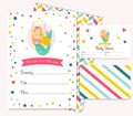 Bright invitation card with cute fairy mermaid