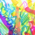 Bright iridescent background of strokes, scribbles, marker