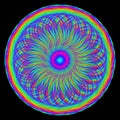 Bright Iridescent Spiral Mandala Spiritual Meditation Sign Geometry - Generative Art Elements